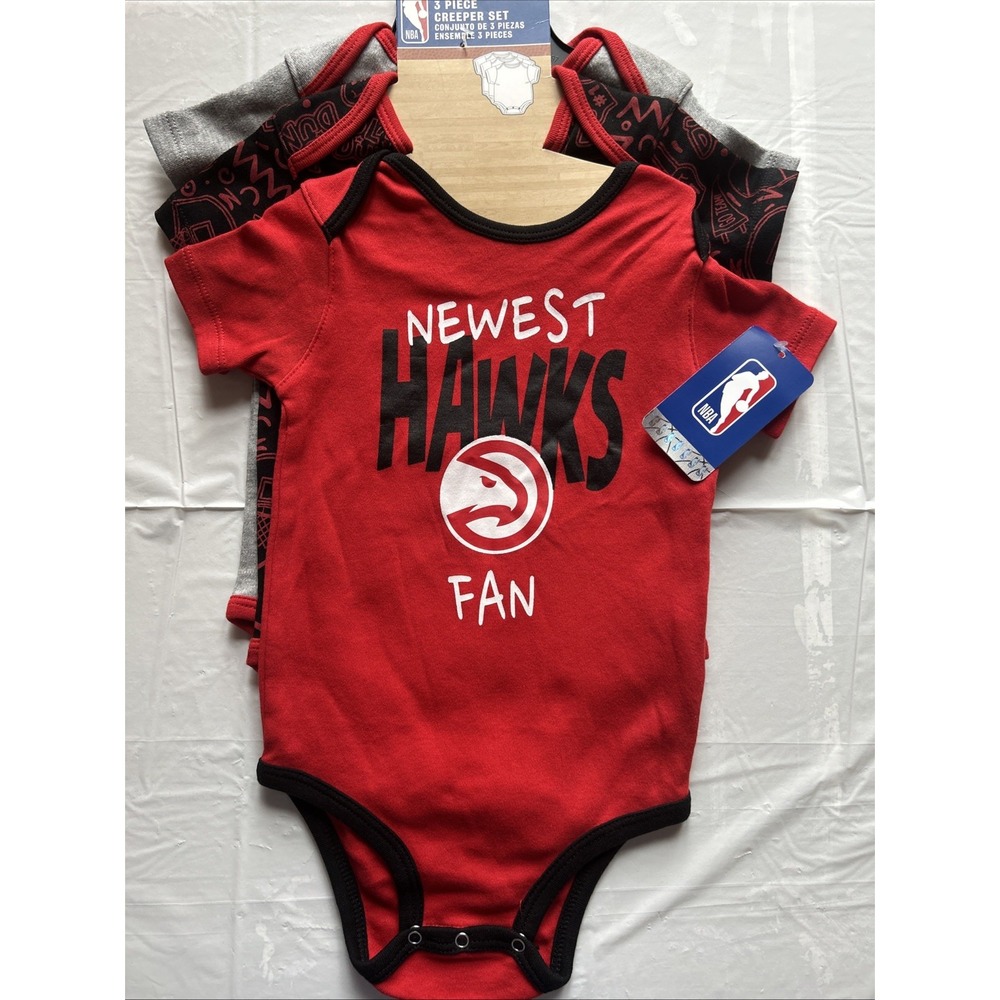 Atlanta Hawks NBA 3-Piece Creeper, Body Suit‎ Set 24 Months Baby One Piece NWT
